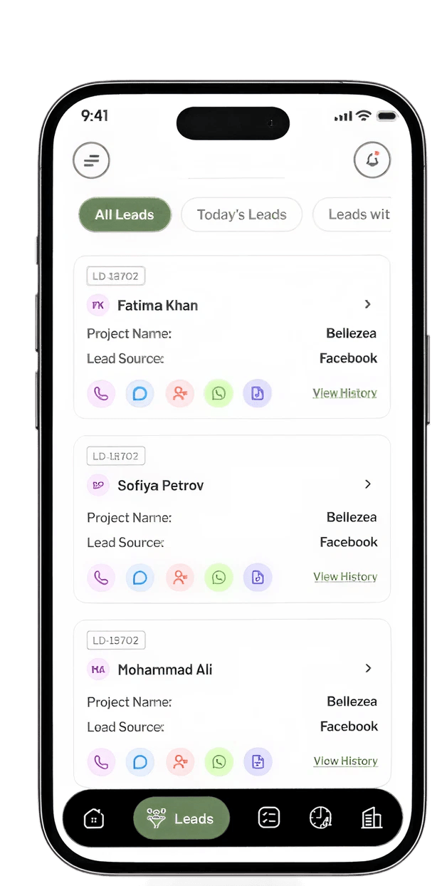 SalesApp leads list