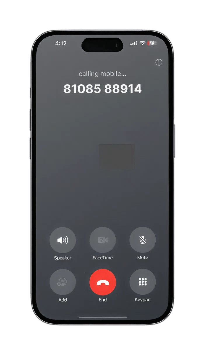 SalesApp active call screen