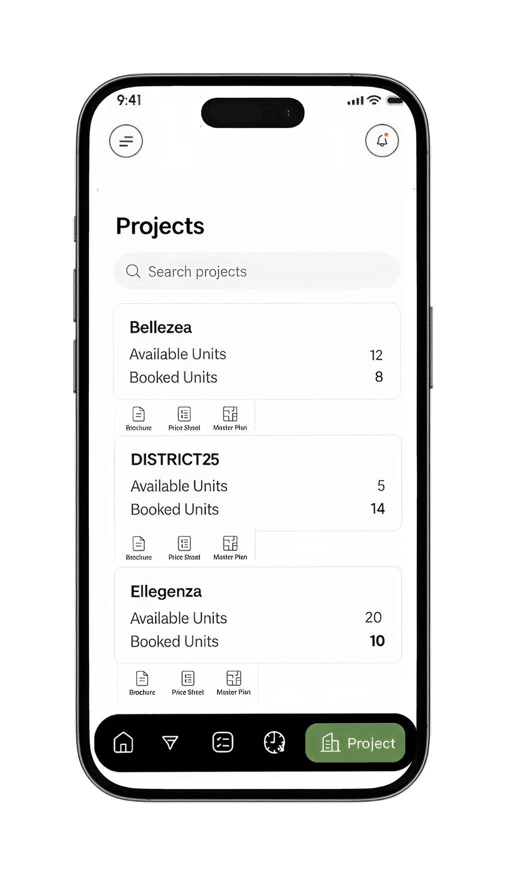 SalesApp project master list